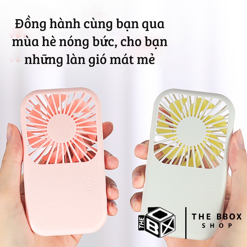 Quạt cầm tay mini, quạt bỏ túi hình chữ nhật BBOXF5 điều chỉnh 3 cấp độ, đầu sạc USB