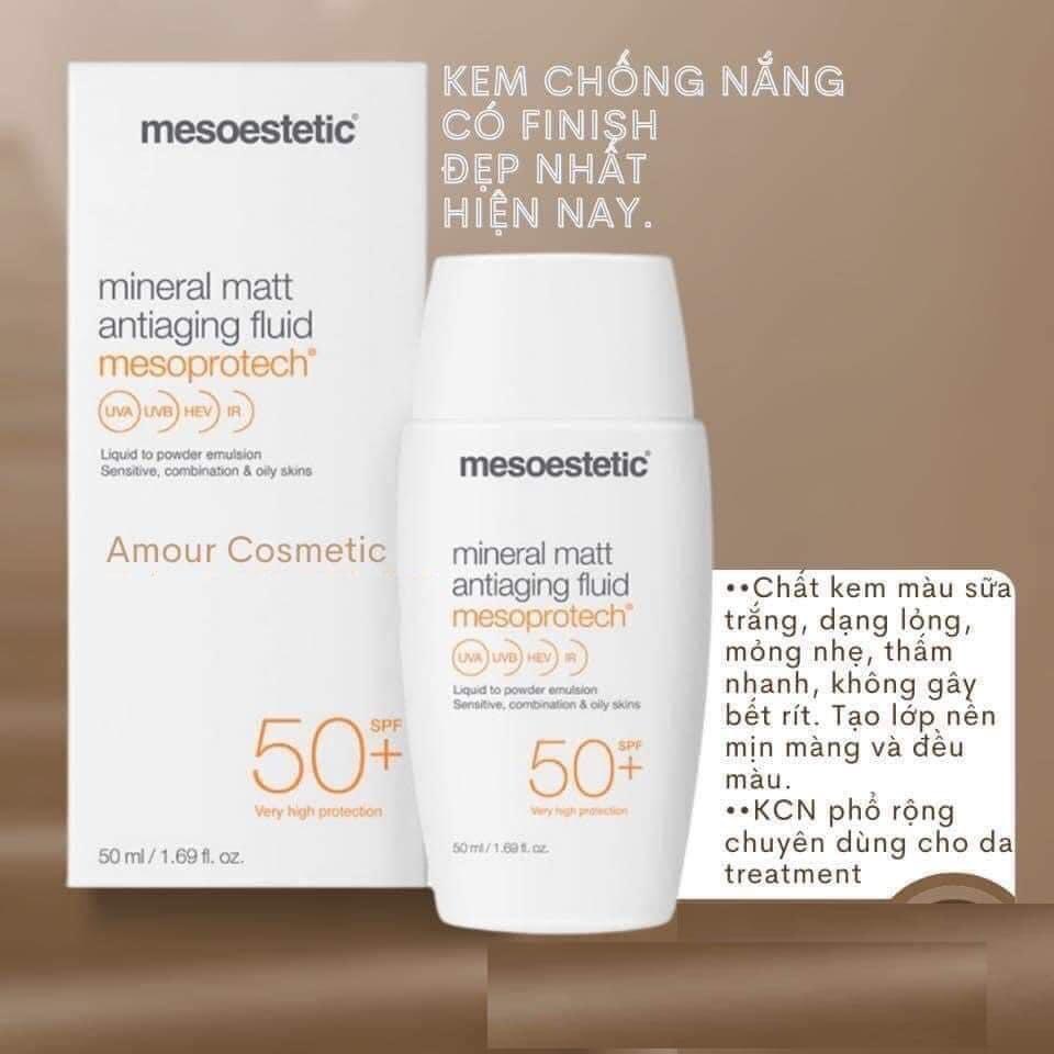 Kem chống nắng nâng tông Meso Mineral Matt antiaging Fluid SPF 50+