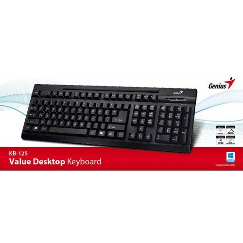 Mới Về - Bàn phím Genius KB125/KB110 (USB, Có dây) - Bảo hành chính hãng 12 tháng