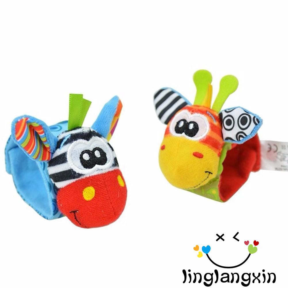 Cặp băng quấn cổ tay/chân trang trí hình động vật nhồi bông dễ thương cho bé