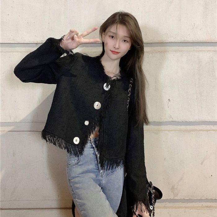 Áo Khoác Ngắn Tay Dài Thiết Kế Mới Thời Trang Theo Phong Cách Hàn Quốc Cho Nữ