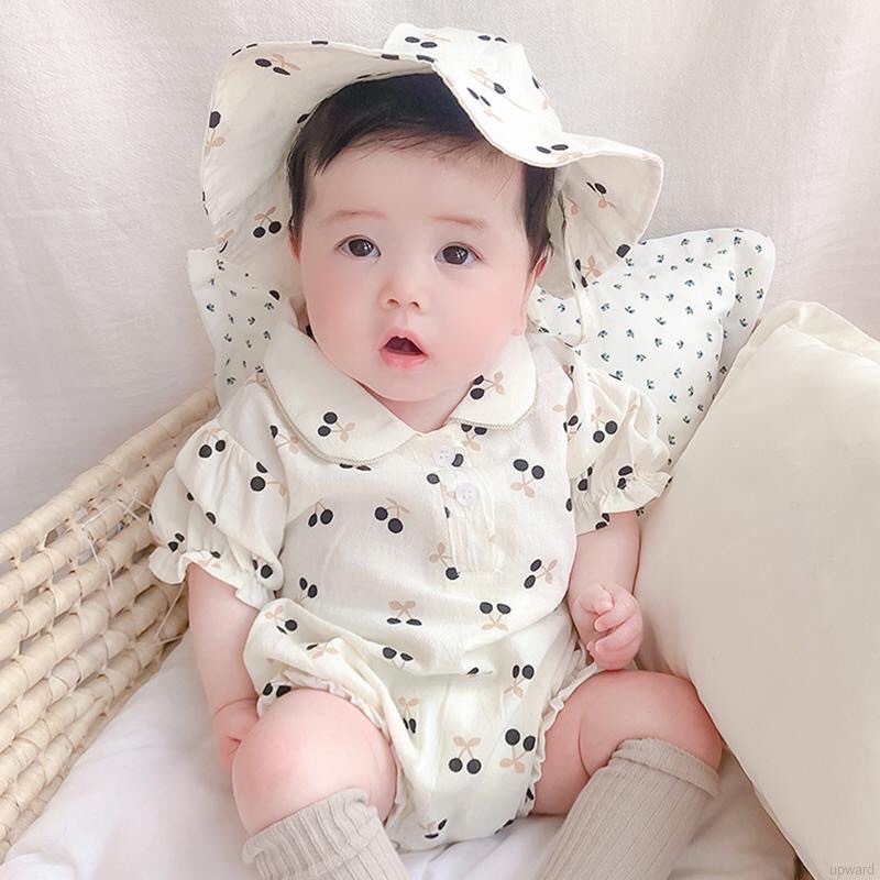 - Bộ body liền thân tay ngắn hoa nhí + Mũ cho bé gái ❣️ Mặc cực xinh, sang chảnh