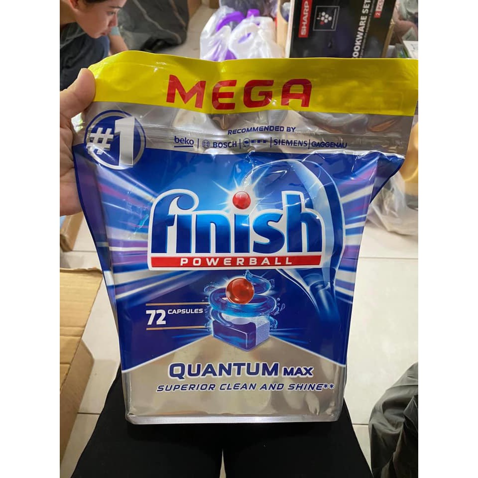 Viên rửa bát Finish Quantum gói 36 viên + Tặng viên RB Finish