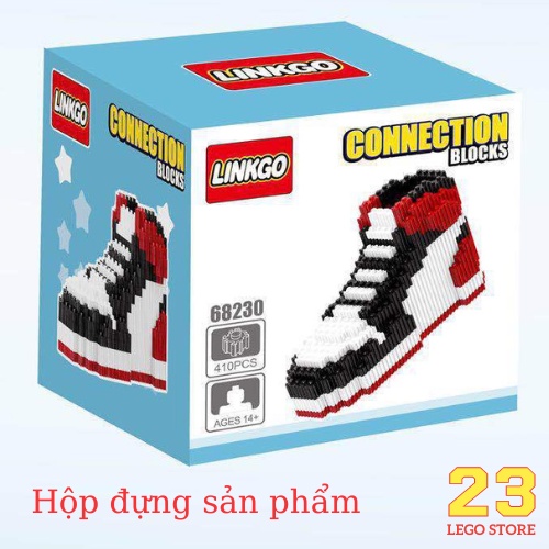 Bộ đồ chơi lắp ghép Giày Sneakers mini cho bé cực ngầu, Đồ chơi lắp ráp giày Sneakers Nike, Adidas hãng Linkgo