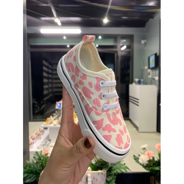 BABAYA Giày Trẻ Em Vải Canvas Báo Hồng 21132