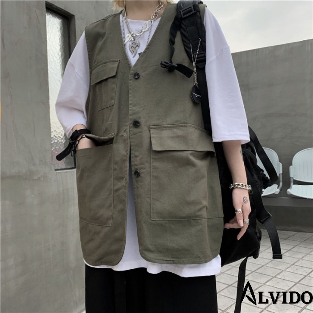 Áo gile ALVIDO unisex form rộng Gile Basic Tea nam nữ oversize phong cách ulzzang GL21