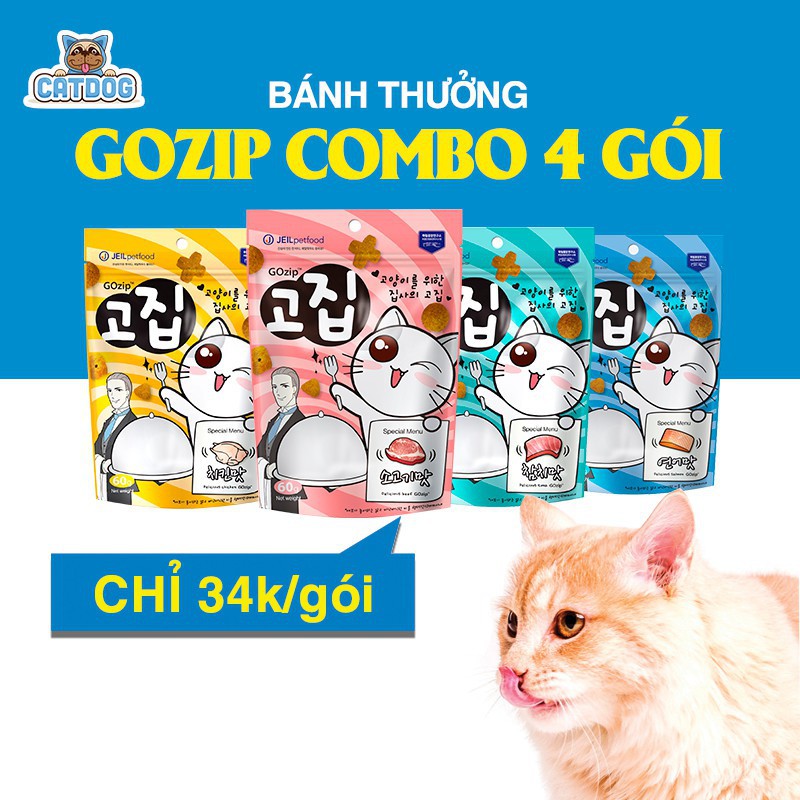 Bánh thưởng dinh dưỡng cho mèo GopZip gói 60g