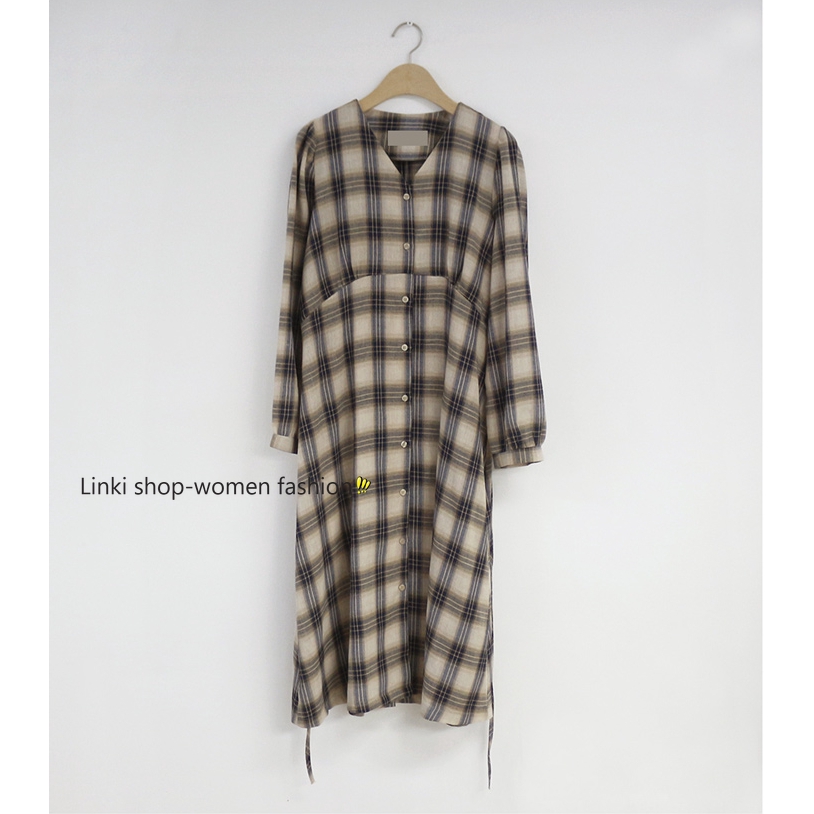 Đầm Sơmi SọC Caro ThờI Trang Cho Nữ