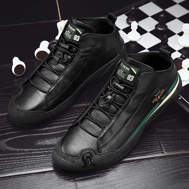 Giày Thể Thao Da Chống Dầu Thời Trang Châu Âu Cho Nam