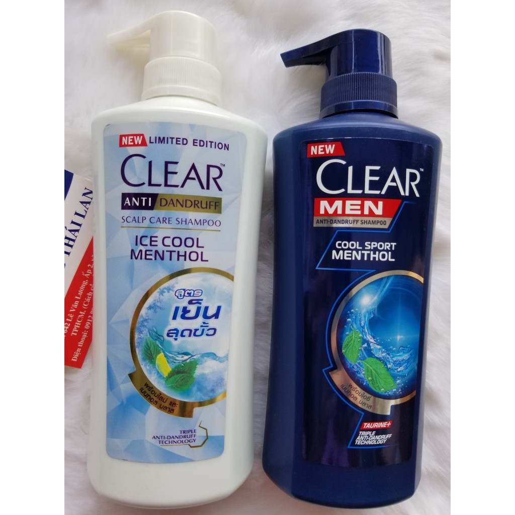 1 chaiDầu Gội Clear Bạc Hà 480ml hoăc Clear Men 450ml Thái Lan