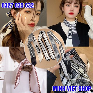 Khăn Lụa Ruy Băng Cột Tóc Choàng Cổ Buộc Túi Xách Đa Năng (Size 100x8 cm)