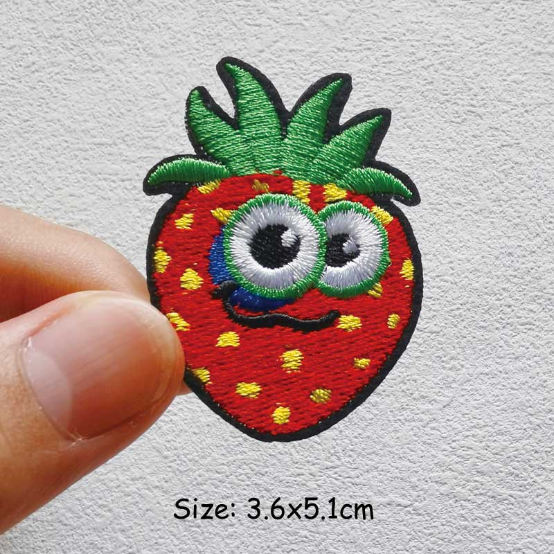 Thêu Phụ kiện Tự làm Miếng vá Các loại Trái cây Parches Ropa Tự làm Máy ép nhiệt Đính quần áo Dán miếng vá trên Túi quần jean May