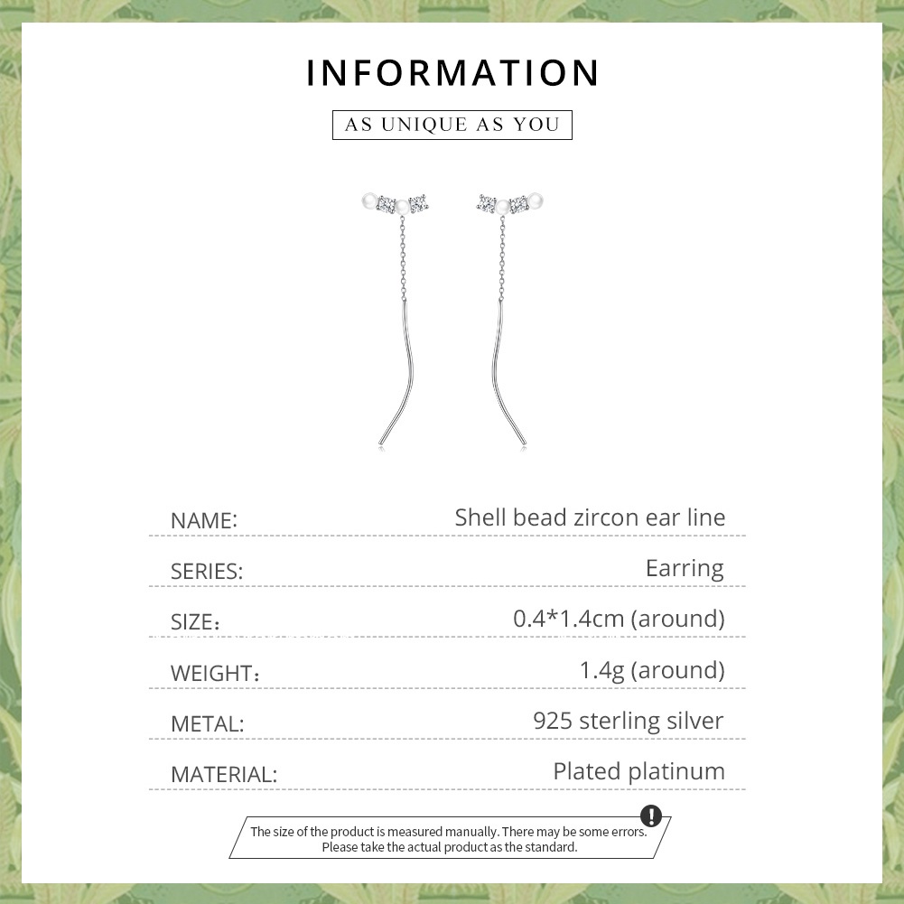 Bông tai BAMOER vỏ sò bạc 925 thời trang cho nữ