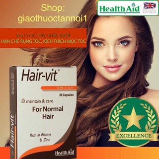 HealthAid Hair Vit Capsules (nuôi dữơng nang tóc,tóc dày và chắc khoẻ,giúp kích thích mọc tóc,cho Nam và Nữ)(sx: ANH)