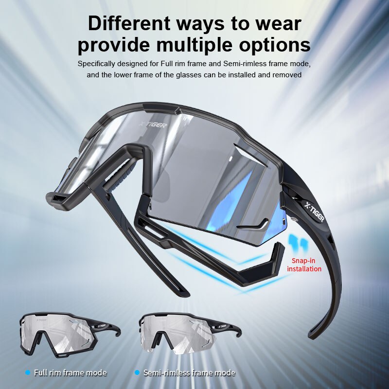 X-TIGER Kính râm đi xe đạp Phân cực UV400 Kính đi xe đạp Khung thiết kế đa năng mới Ban đầu Kính đi xe đạp