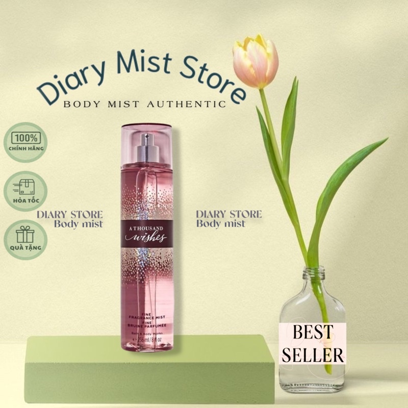 Diarymist.store Xịt Thơm Toàn Thân Bath and Body Works A Thousand Wishes