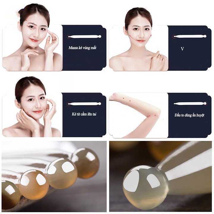 Cây bấm huyệt gạch bạch huyết điện chuẩn bằng sừng, dụng cụ ấn huyệt | Mỹ nghệ phương chi