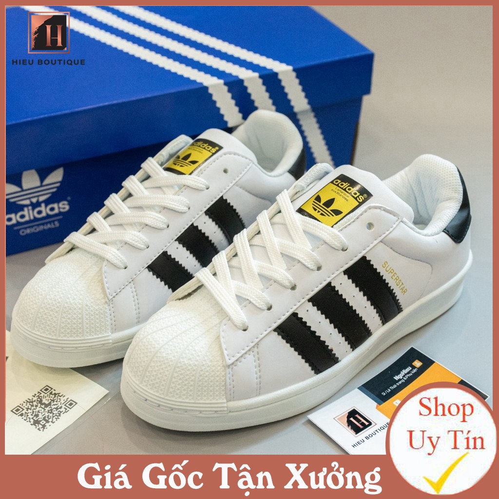 Giày Thể Thao SuperStar Trắng Sọc Đen Mũi Sò Đủ Size Nam Nữ - Full Box