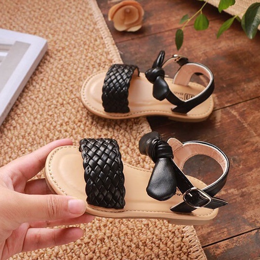 Sandal quai đan ngang cho bé gái phối nơ dễ thương chính hãng MG Baby siêu mềm nhẹ đế chống trơn trượt V732