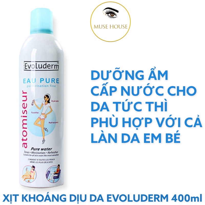 Xịt khoáng Evoluderm 400ml 150ml - Muse House