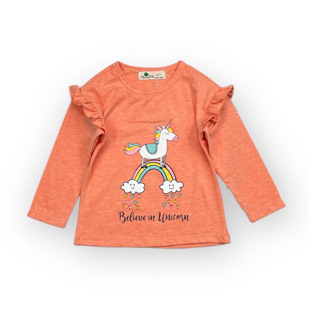 Áo bé gái dài tay LITIBABY thu đông tay bèo, size 1,2 ,3, 4, 5, 6, 7 tuổi
