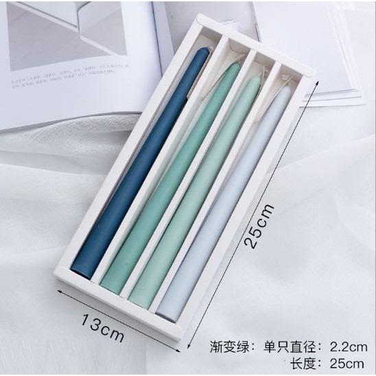 Set nến cây sáp thơm sắc màu bày bàn, trang trí nhà cửa, quán cafe