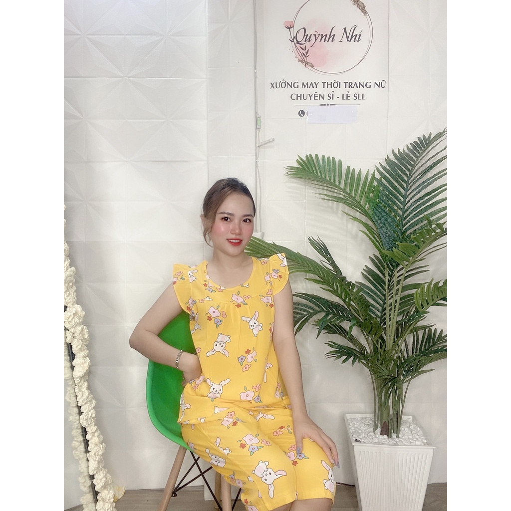 ĐỒ BỘ LỤA MẶC NHÀ HỌA TIẾT THỎ DỄ THƯƠNG - LUA41