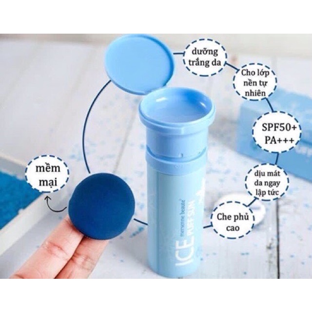 Kem Chống Nắng 3in1 Make Up Mát Lạnh Mersenne Beaute Ice Puff Sun SPF50+