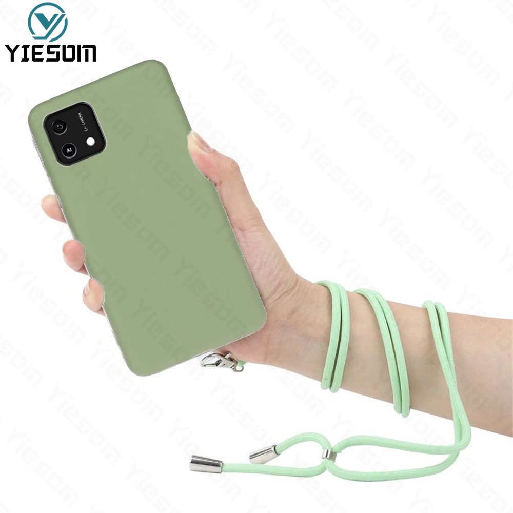 Ốp Điện Thoại TPU Mềm Màu Kẹo Có Dây Đeo Cổ Cho Oppo A16K A16 A15 A15S A54 4G 2021 A53 A33 2020