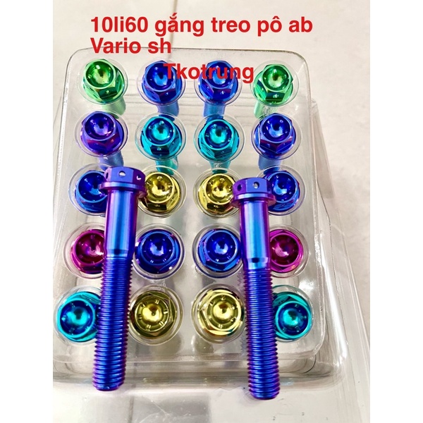 Ốc titan gr5 10li60 gắn treo pô vario clich ab sh