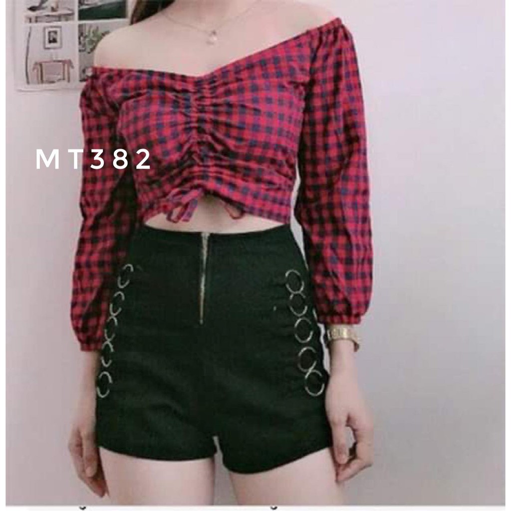 quần sooc nữ phối chữ + dây kéo mt1005 màu đen size s,m,l AQGS.com thời trang hot girl cực sành điệu