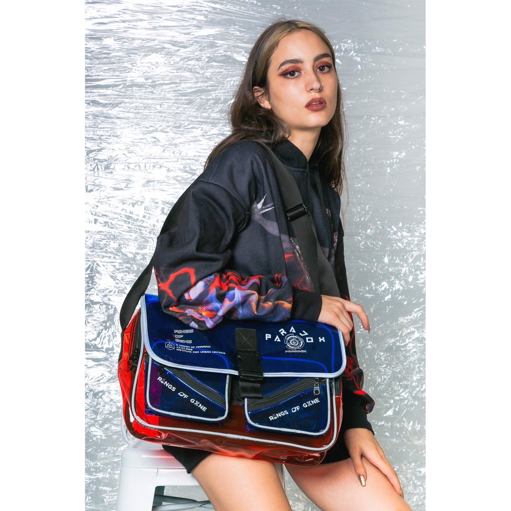 Cặp đeo chéo Paradox RED&amp;BLUE NAVY WHITE WORDING SHOULDER BAG