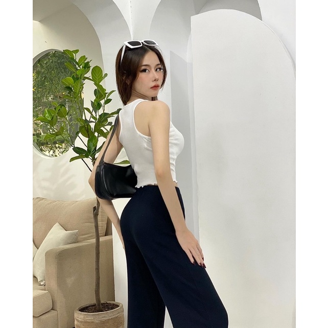 Áo thun ba lỗ chất gân form croptop 3 màu vnxkf21
