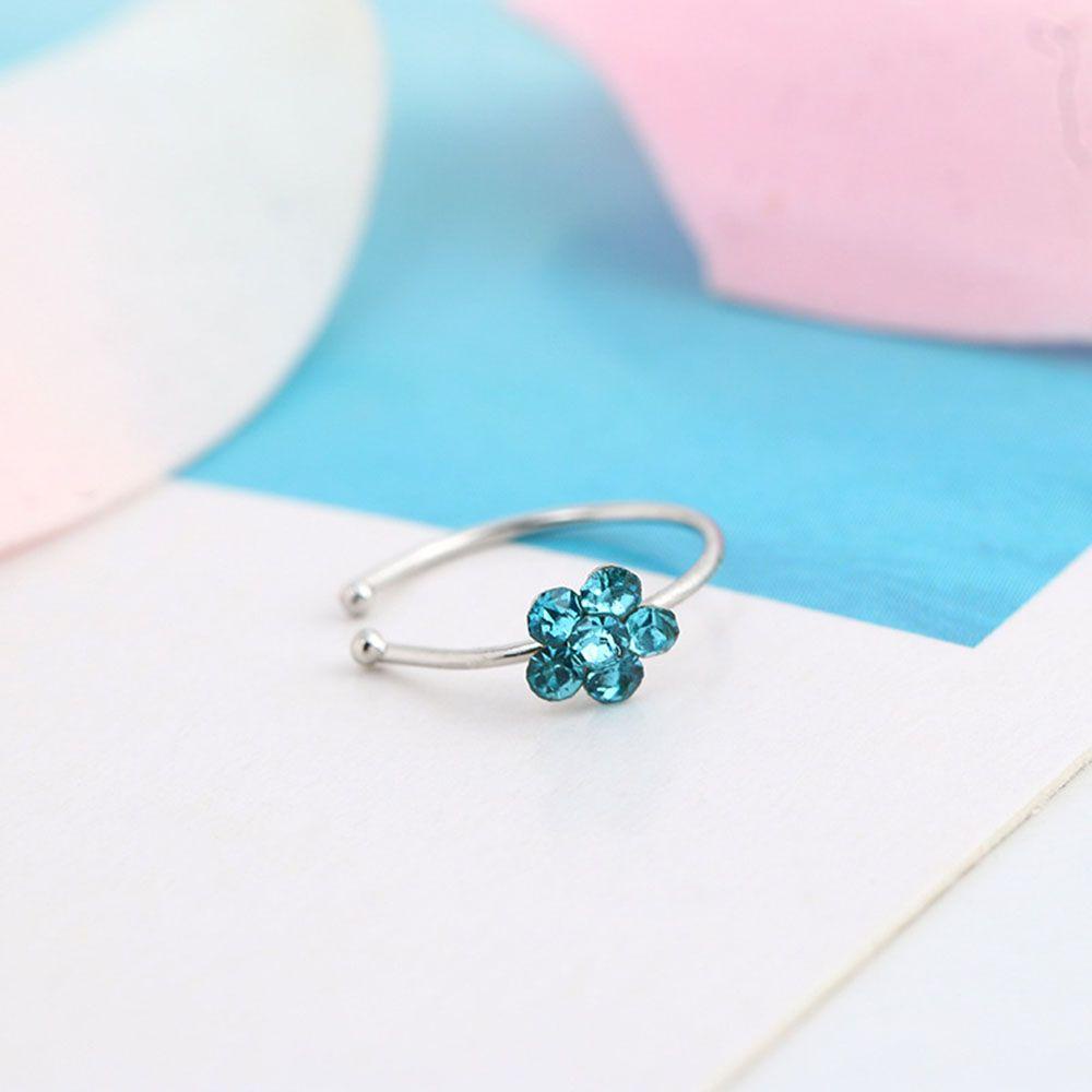 MXGOODS Nhẫn Mũi Bằng Thép Không Gỉ Đính Đá Nhân Tạo Phong Cách Ấn Độ Thời Trang