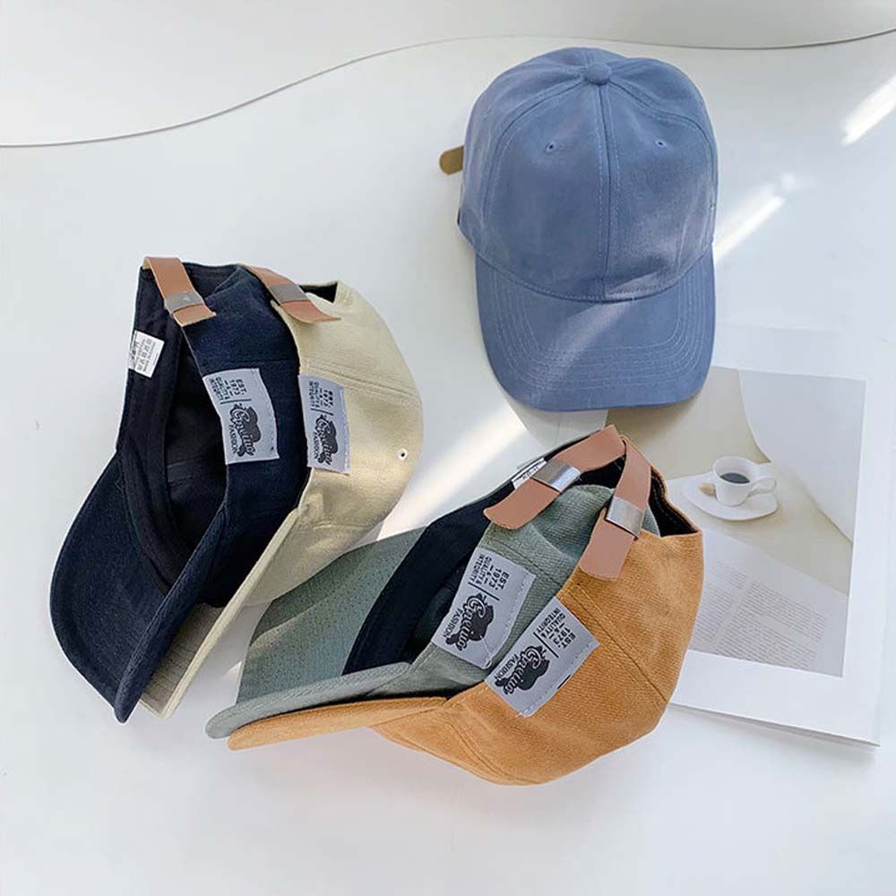 Mũ lưỡi trai màu trơn thêu chữ phong cách Hàn Quốc thời trang cho cặp đôi