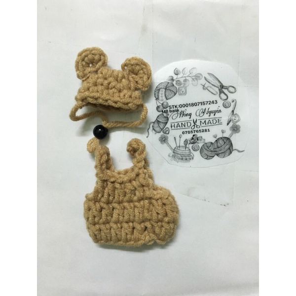 Áo mũ cho hamter.sóc cảnh bằng len