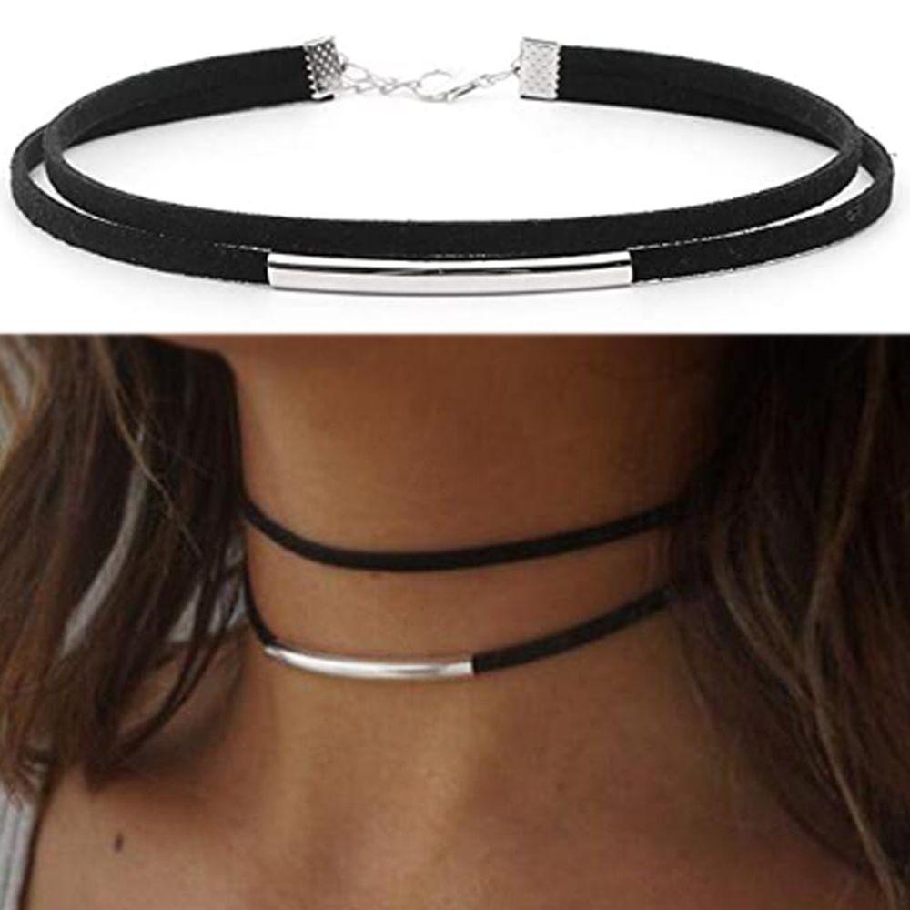Dây Chuyền Choker Màu Đen Phong Cách Harajuku Thời Trang Cho Nam Và Nữ