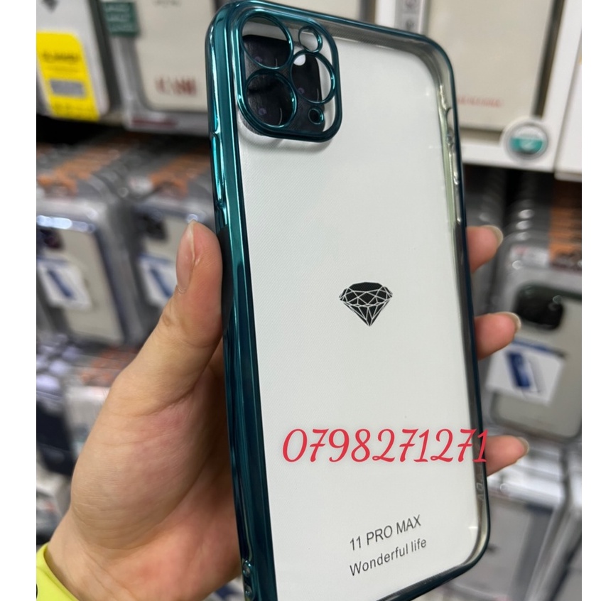 VIỀN VUÔNG MÀU TÍM  ốp lưng sulada trong viền vuông màu IPHONE 12 13 PRO MAX  bảo vệ camera