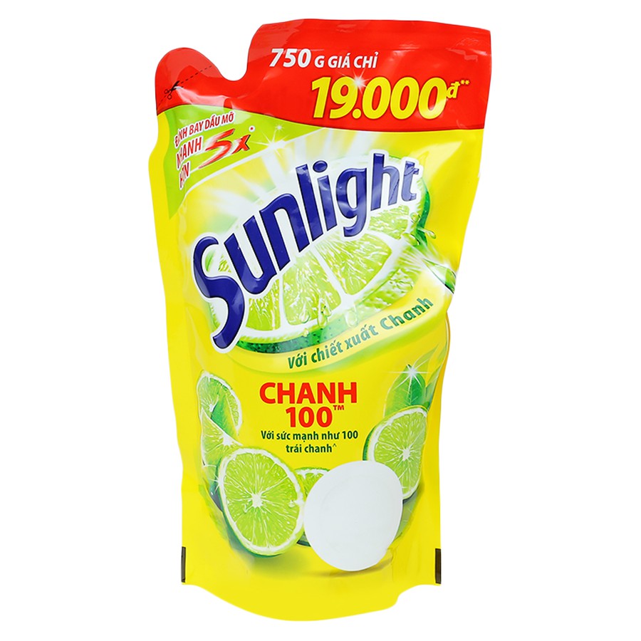 Nước rửa chén Sunlight 750g Hương Chanh/Trà xanh/ Lô Hội