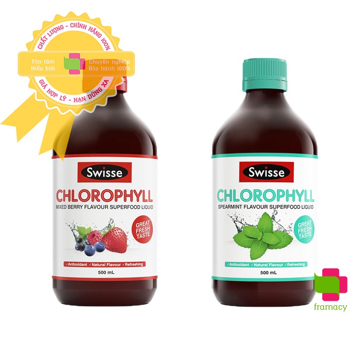 Nước diệp lục Swisse Chlorophyll, Úc (500ml) thanh lọc và giải độc cơ thể cho người lớn trên 18 tuổi