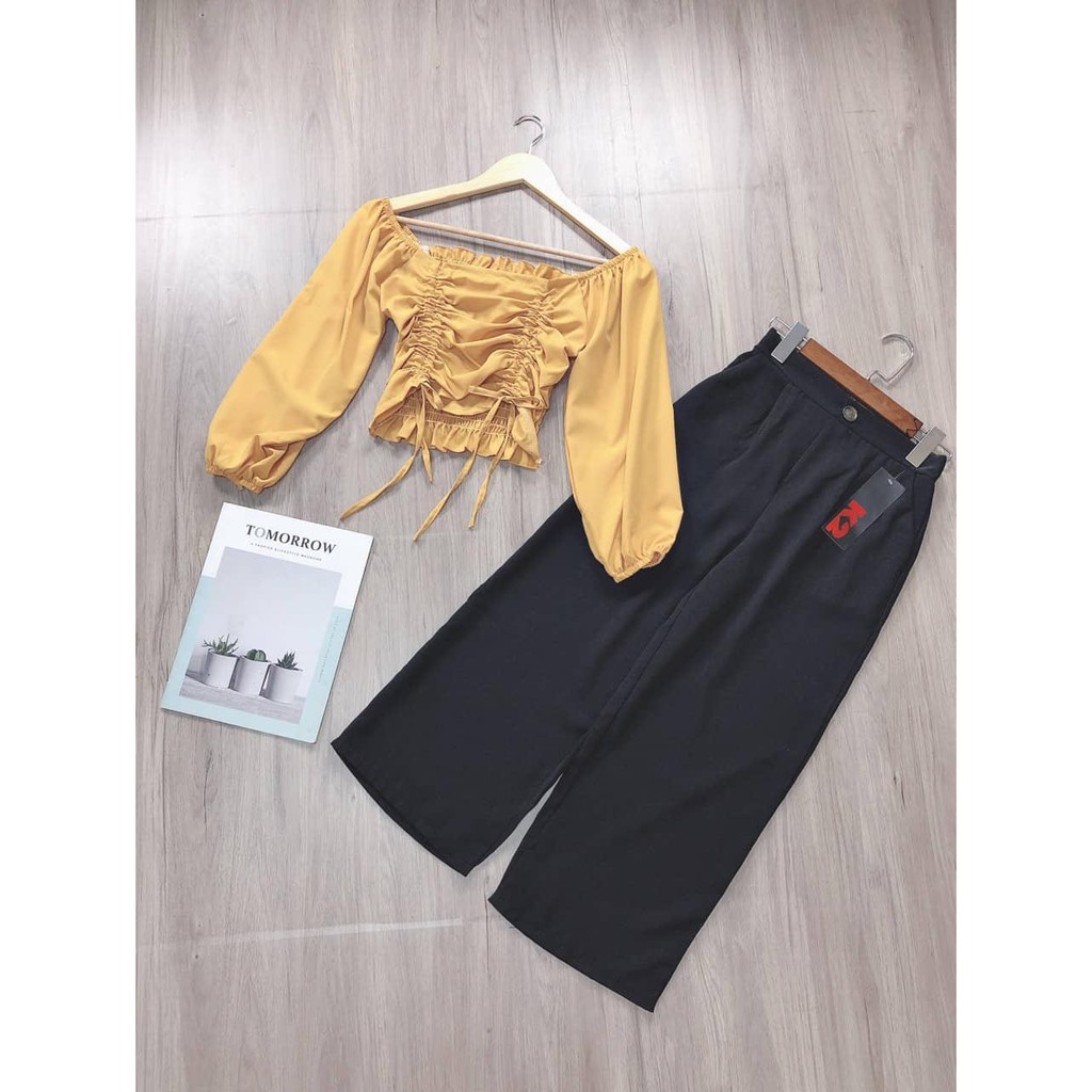 Quần nữ ống rộng - MIN Boutiques - Ảnh thật - Quần ống rộng chất Tuyết mưa