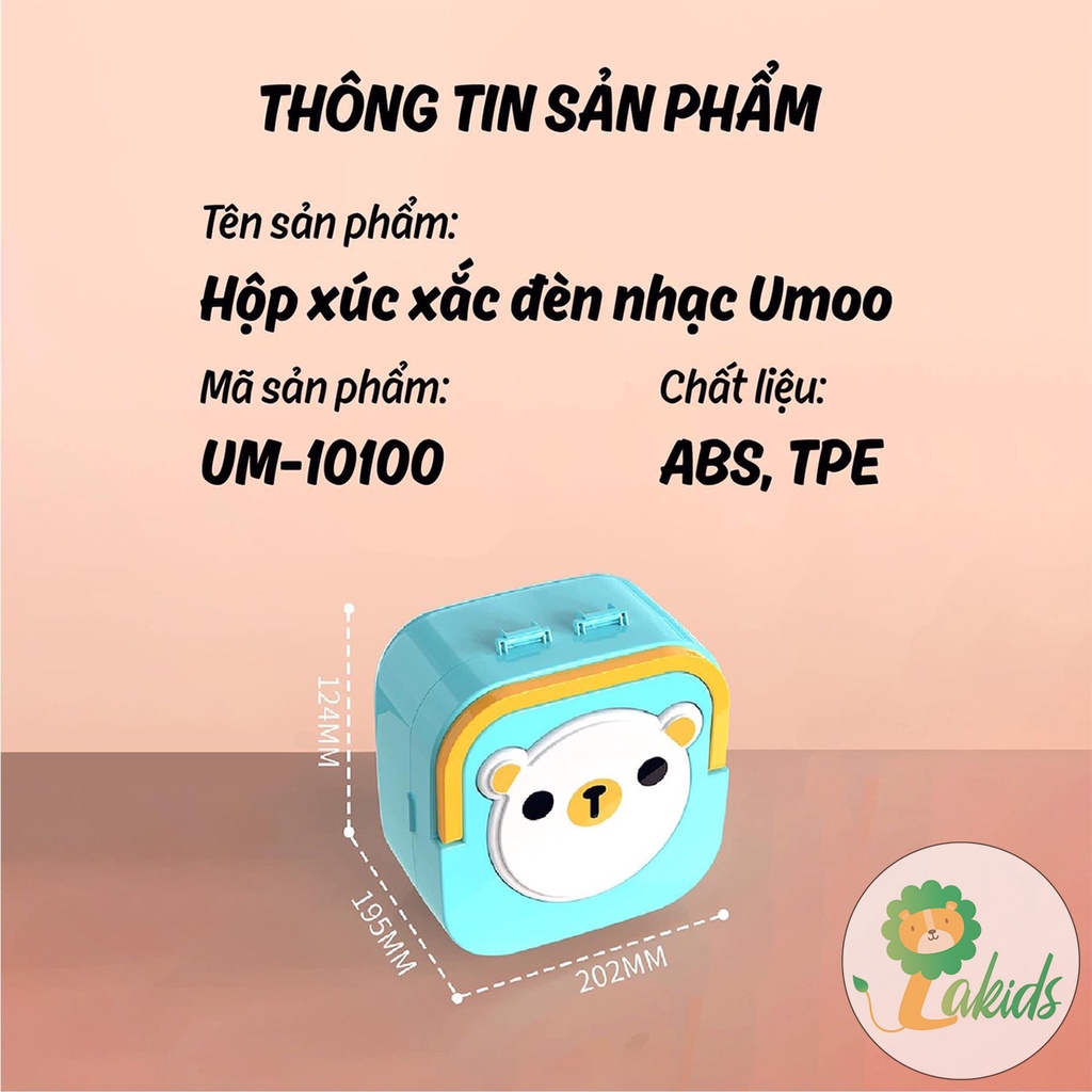 Xúc xăc gặm nướu cho bé UMOO bộ đồ chơi cho bé sơ sinh 10 chi tiết có hộp đựng - Lakids