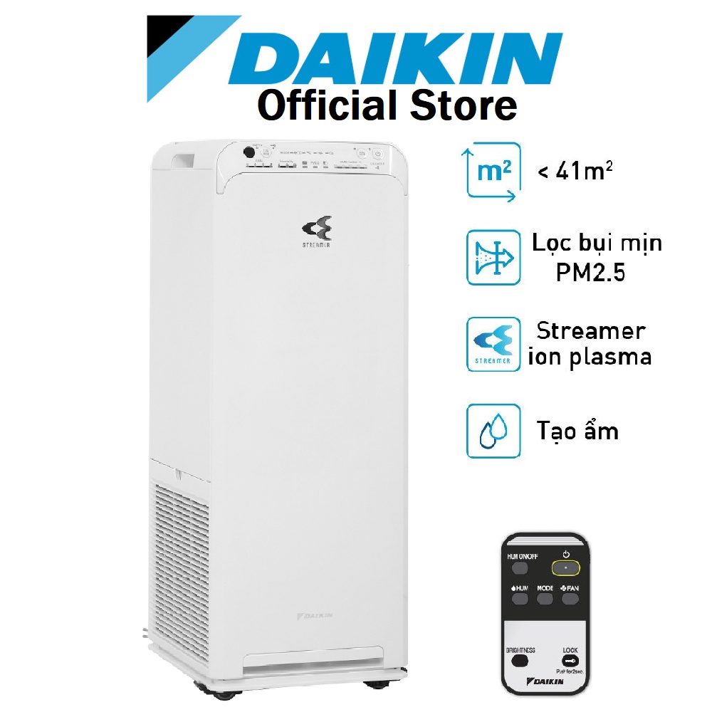 [Mã ELHA10 giảm 6% đơn 5TR] Máy Lọc không khí tạo ẩm Daikin MCK55TVM6 - 41m2 - Công nghê Streamer - Hàng chính hãng