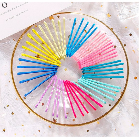 Set 50 kẹp tóc XIAODUOJIAJU màu cầu vồng thời trang dễ thương