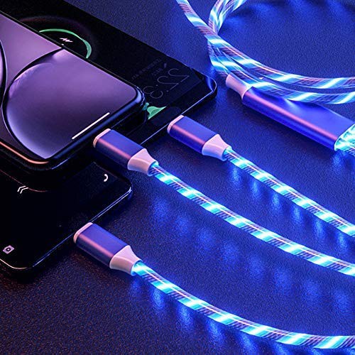 Dây cáp sạc usb 3 trong 1 có đèn led phát sáng thích hợp cho Type-C/ Android/ Iphone