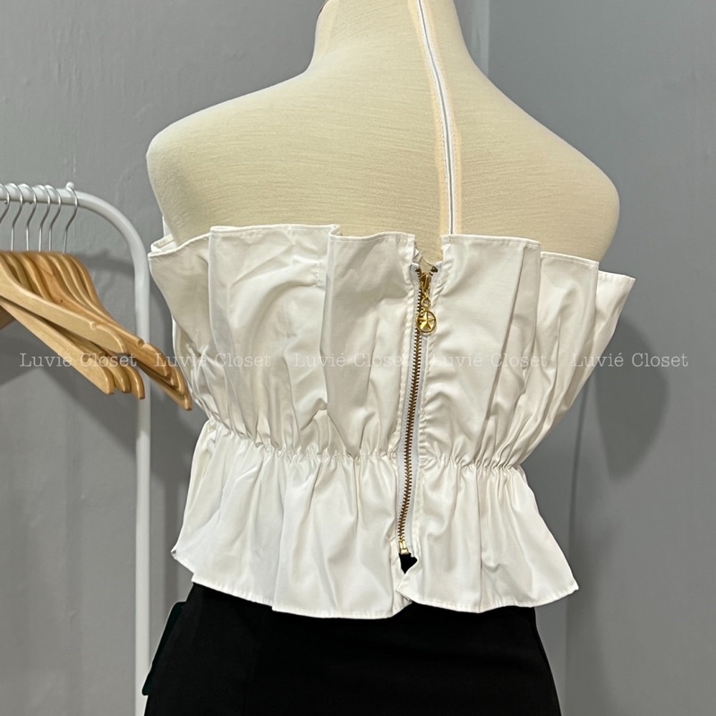 Áo Ống Bèo Nhún, Áo Quây Ngực Croptop Xếp Ly Dúm Eo Cúp Bèo Bo Eo Phong Cách Tiểu Thư Sang Chảnh Quyến Rũ