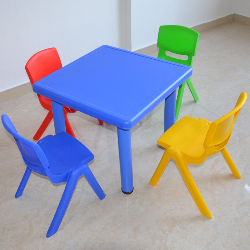 Rẻ và đẹp☁✔Bàn ghế mẫu giáo nhựa cho trẻ em nhỏ bé Đồ chơi trò Tranh nâng vuông
