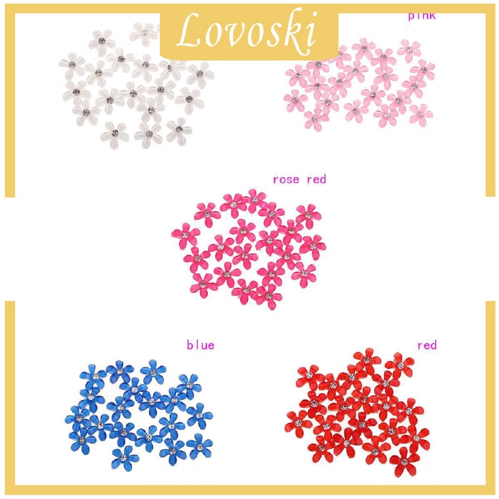 Bộ 20 NúT Hoa ĐíNh Đá NhiềU MàU SắC