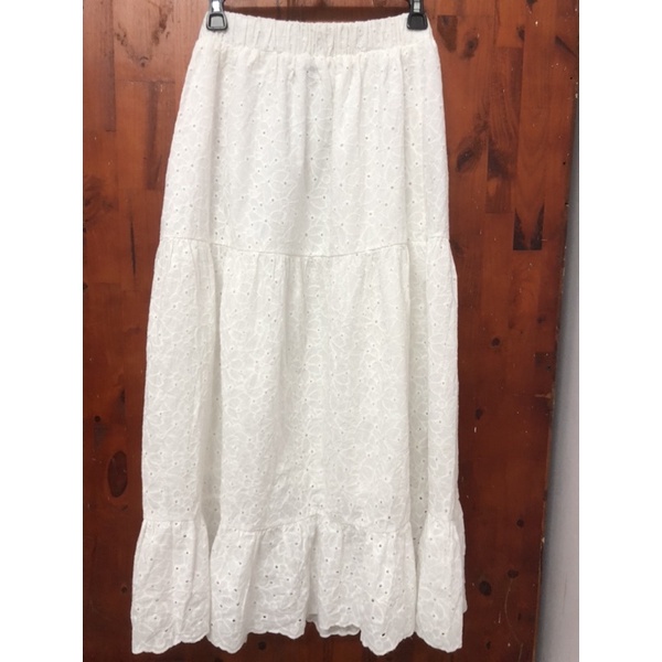 Chân váy maxi trắng zora