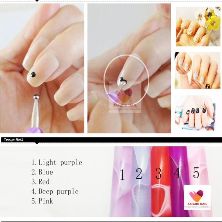 Bộ 5 cây bút chấm bi 2 đầu